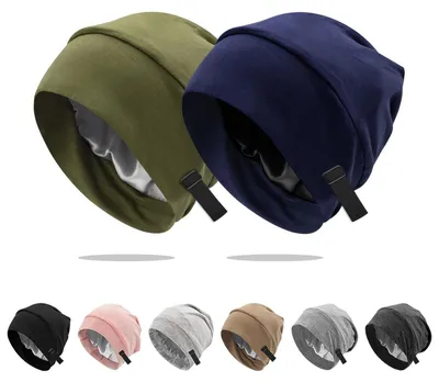 Image de Lot de 2 bonnets de nuit en satin pour adultes