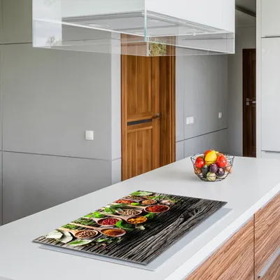 Imagen del producto de Placa de vitrocerámica protectora para cocina, 80x52 cm. (con diseño de especias)