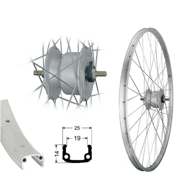 Produktbild von Aggro-X 26'' V-Rad Basic silber 36L. o.Ö ND Büchel KB04 3W GW silb. Sp Stahl silber