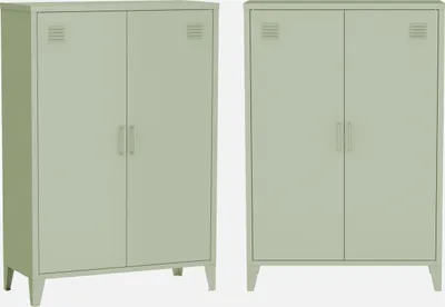 Immagine prodotto di Set di 2 armadietti in metallo, 2 ante, Verde chiaro