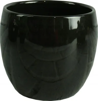 Zdjęcie produktu dla Doniczka ceramiczna osłonka czarna kula H12