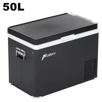 Image de Glacière portable pour voiture 50 l - Réfrigérateur-congélateur à compresseur - 12/24 V CC et 220 V - Double zone - Réfrigération et congélation -via application - Camping