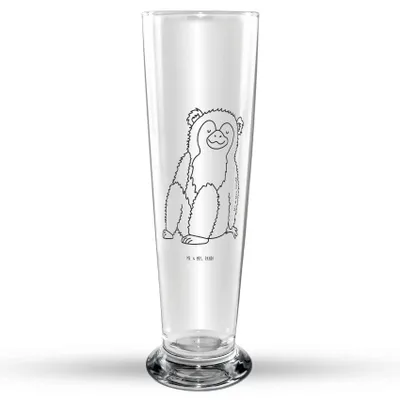 Produktbild von Mr. & Mrs. Panda Bierglas Affe - Transparent - Geschenk, Affen, Selbstliebe, Trinkglas, Motivation, Bier Glas, Glasbierglas, Liebe, Afrika, Glasbecher, Selfcare