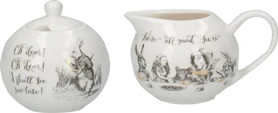Produktbild von Kleine Milchkanne und Zuckerdose Set, weiß, Porzellan, 18x7,5x7 cm