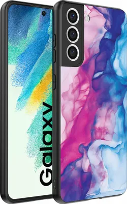 Produktbild von Geeignet für Samsung Galaxy S21 FE Telefon Fall mit rosa blau Marmor Print - TPU Backcover Fall Rose blau Marmor Design - Smartphonica