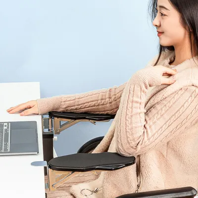 Produktbild von Handballenauflagen, Handgelenkauflage, ergonomisch Computer Armauflage, 180° drehbare Armlehnenstütze, Kein Stanzen von Löchern nötig, für Büro