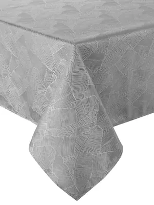 Produktbild von EUROFIRANY Tischtuch Mitteldecke silberfarben 140 x 220 cm Tisckdecke mit Blattmuster