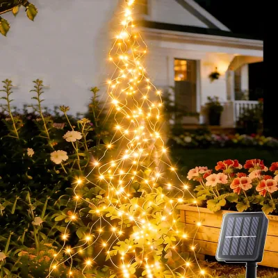 Productafbeelding van yowin Solar Verlichting, buiten, 2 meter, 200 LED-lampjes, warm wit