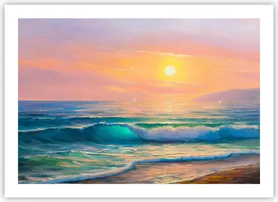 Produktbild von Poster - Poster ohne Rahmen - Meer Welle Ufer - 70x50 cm - Wand Bild - Wanddeko - Wandbilder - Kunstposter - Wandposter - Bilder - Kunstdruck - Wanddekoration - Wandbild - P2XAA70x50-3915
