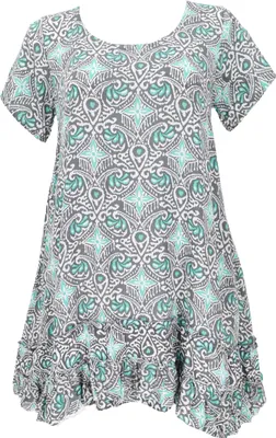 Produktbild von Boho Strandkleid, Minikleid - Grau, Damen, Viskose, Kleider