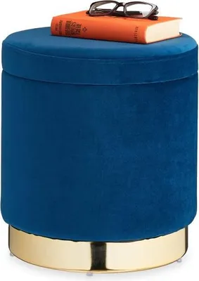 Immagine prodotto di Sgabello in velluto con contenitore Blu