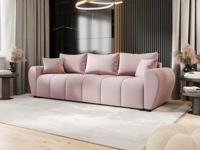 Produktbild von Freistehendes Schlafsofa mit Bettkasten, rosa, 246 cm breit, Liegefläche 130x200 cm