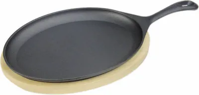 Produktbild von CHEFGASTRO BBQ Gusseiserne Grillpfanne inkl. Tablett  25 x 18 cm