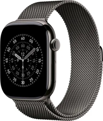 Produktbild von Apple 46mm Milanaise Armband Schiefer M/L