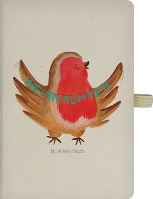 Produktbild von Mr. & Mrs. Panda notizbuch Rotkehlchen Weihnachten - Transparent - Geschenk, A5, Tagebuch, Weihnachtsgruß, Winter, Journal, Heiligabend, Notizheft, Frohe, Vogel, Kladde
