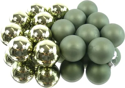 Produktbild von Decoris® Mini-Weihnachtskugeln Rosemary Grün Ø 3,5 cm 16er Pack - Glas