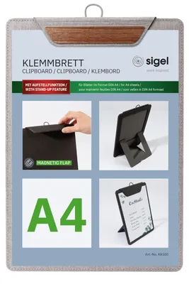 Obrázek produktu pro SIGEL KB223 SIGEL Klemmhefter Speisekarten hellgrau/braun, 1 St.