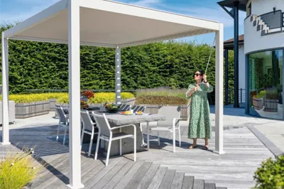 Produktbild von Pergola Mirador Deluxe 111 3x3 300 x 300 cm Pfostenstärke 11 x 11 cm latte - ähnlich RAL9001