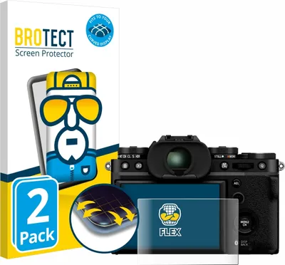 Produktbild von 2x BROTECT Fullscreen Schutzfolie für Fujifilm X-T5 Displayschutz Folie Fullcover Klar Transparent