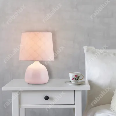 Produktbild von Rabalux 4384 Tischleuchte Ellie, E14, Keramik, rosa, rund, Standard, ø180mm