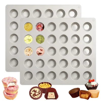 Immagine prodotto di Set di 2 stampi in silicone per cioccolato, con 30 cavità, per mini dolcetti, colore grigio