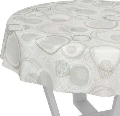 Immagine prodotto di Tovaglia Ornamenti Grigio Robusta Idrorepellente Rotonda 120 cm