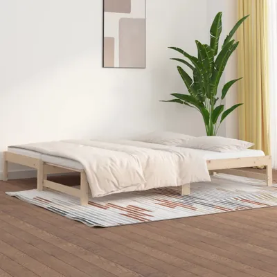 Produktbild von vidaXL Tagesbett Ausziehbar 2x(90x200) cm Massivholz Kiefer - Tagesbett - Tagesbetten - Schlafsofa - Gästebett