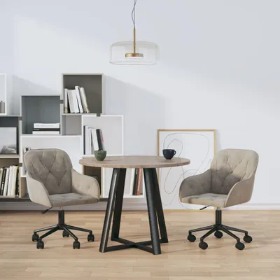 Produktbild von The Living Store Esszimmerstühle 2 Stk. Drehbar Hellgrau Samt