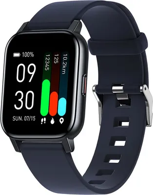 Image de GTS1 Montre intelligente étanche, moniteur de santé avec 16 modes de sport contrôle de la musique boire de l'eau/siège/rappel d'appel, bleu foncé
