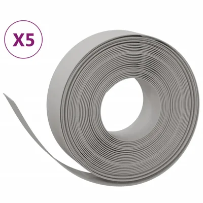 Produktbild von vidaXL Rasenkanten 5 Stk. Grau 10 m 15 cm Polyethylen