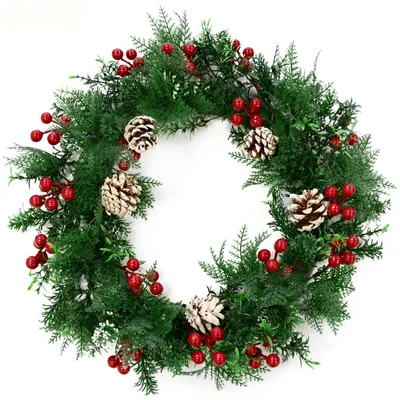 Produktbild von Weihnachtskranz Pinecone für Tür und Wand mit weihnachtliche Elemente