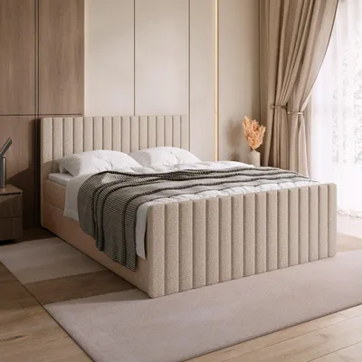 Produktbild von BroMARKT Boxspringbett DREAM DUO mit 2 Bettkasten, Bonell-matratze, Polsterbett, Bett (Beige, Inari 22, 140x200 cm)