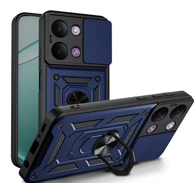 Produktbild von Outdoor Hülle für Xiaomi Redmi 17C Handyhülle mit Kameraschutz & Ringhalter Blau