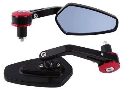 Obrázok produktu pre Zrkadlo z hliníkovej zliatiny - Nastaviteľné - Motocykel - 7/8 palca - Čierna/červená - Elegantný dizajn - Motocyklové zrkadlo