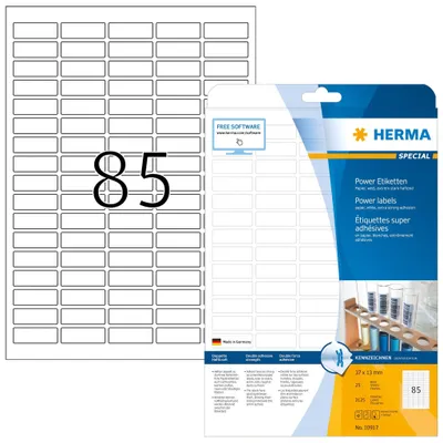Obrázek produktu pro HERMA 10917, Bílá, Samolepicí štítek, A4, Papír, Laserová/inkoustová tiskárna, Permanentní
