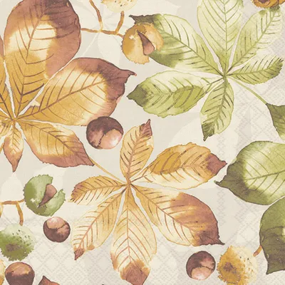 Obrázek produktu pro Podzimní ubrousky 33x33 cm 3vrstvé 20 kusů kaštan
