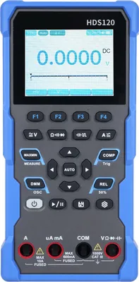 Produktbild von OWON HDS120 Cyfrowy multimetr oscyloskopowy 2 w 1 20000 zliczeń True RMS Tester 1MHz 5MS/s Automatyczny zakres Bateria litowa 2600 mAh 2,8-calowy ekran IPS Pełna klawiatura Działanie Kształt fali Automatyczny pomiar