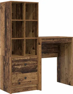 Zdjęcie produktu dla vidaXL Biurko z drewna odzyskanego, 105,5 x 34 x 127 cm, 2 sztuki.