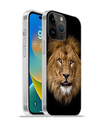 Produktbild von MuchoWow® Handyhülle Schutzhülle Hülle für Apple iPhone 14 Pro Max Löwe - Porträt - Schwarz - Tiere Silikon Softcase Handy Hülle - Hardcover