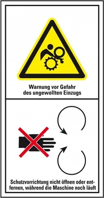 Produktbild von Dreifke® Aufkleber I Maschinenkennzeichen Warnung des ungewollten Einzugs, Fo...
