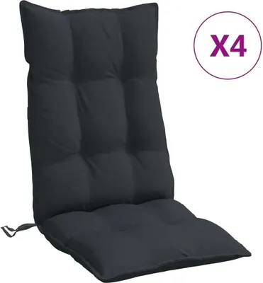 Immagine prodotto di vidaXL Cuscini per schienale alto 4 pezzi in tessuto Oxford nero