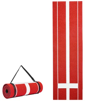 Immagine prodotto di Tappetino da allenamento per il baseball (305 x 92 cm) di SucceBuy, ideale per gabbie da battuta, con superficie in erba resistente ai raggi UV e base in schiuma antiscivolo. Tappetino da softball portatile, colore rosso