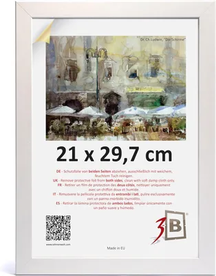 Produktbild von A4-Bilderrahmen aus Holz Klassisch Elegant 21 x 29,7 cm Weiß