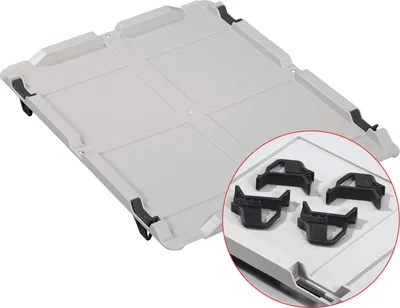 Produktbild von Auflagedeckel Set Eurobox NextGen mit 4 schwarzen Schiebeschnappverschlüssen | BxT 40x60cm | Grau | Eurobehälter, Transportbox, Transportbehälter, Stapelbehälter