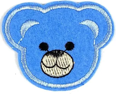 Produktbild von Aufnäher mit Aufnäher „Bären Teddy“, zum Aufbügeln, Hellblau