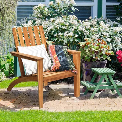 Produktbild von Krzesło ogrodowe COSTWAY Adirondack fotel ogrodowy meble ogrodowe drewniany leżak fotel patio krzesło drewniane do ogrodu, patio, na zewnątrz