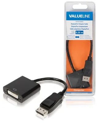 Produktbild von Valueline DisplayPort-Adapterkabel DisplayPort-Stecker - DVI-D 24 + 1-polige Buchse 0,20 m schwarz VLCB37250B02