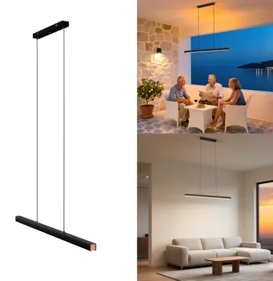 Immagine prodotto di Lampada a sospensione LED VA-Cerulean, 36W, luce bianca calda, moderna, con altezza regolabile, ideale per illuminare in modo accoglienteda pranzo, soggiorni, cucine e uffici