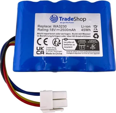 Produktbild von Trade-Shop Li-Ion Akku 18V / 2500mAh kompatibel mit Worx WA3230 WA3231 WA3572 50032492 50032774 50037124 50037194 / Ersatz für Mähroboter