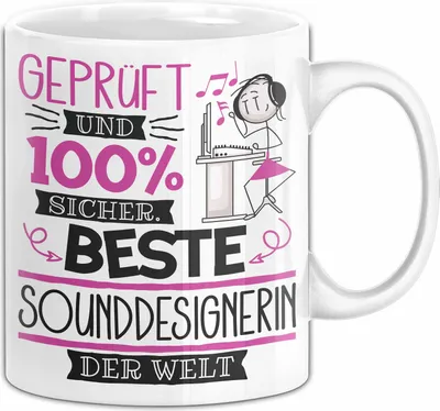 Produktbild von Sounddesignerin Geschenk Becher Tasse Gott Schuf Alle Menschen Gleich Nur Die Besten Durfeten Sounddesignerin Werden Geschenkidee Lustig (Weiß)